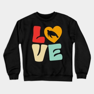 Turtles Typography Love Shape Heart Reptiles Testudines Crewneck Sweatshirt